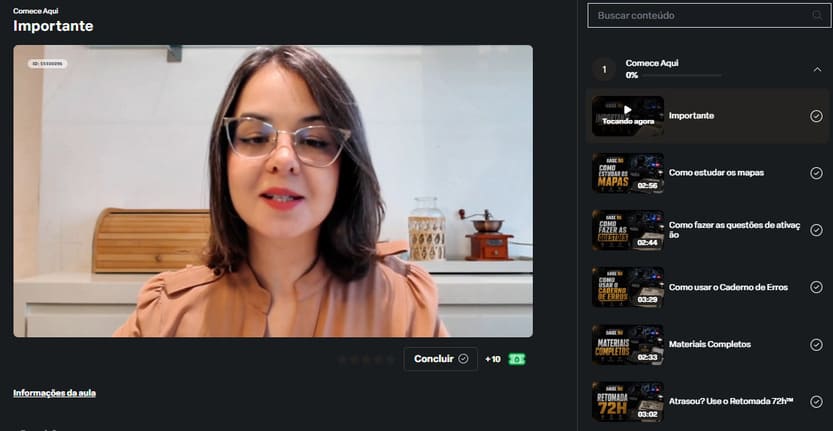 Screenshot do módulo Comece Aqui da plataforma